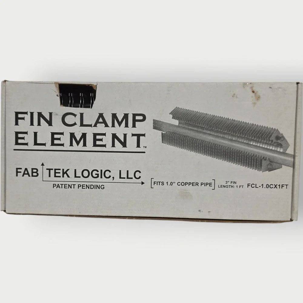 Fin Clamp Baseboard Element for 1 in. Copper Baseboard 2 ft. Piping Section Tube